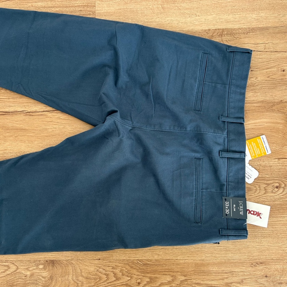 J. Crew Men's Dark Ash Blue Chinos Size 33x30 BRAND NEW - Picture 4 of 7